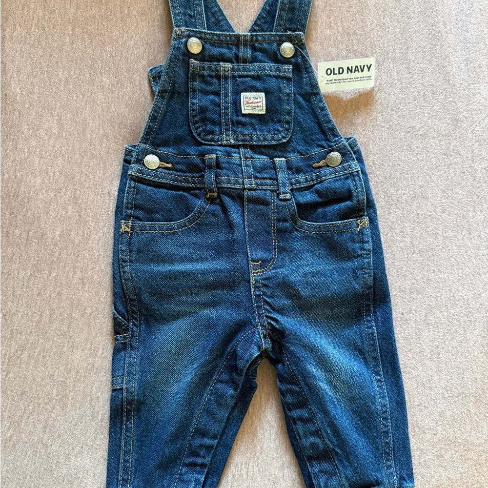 Old Navy Kids Dark Blue Denim Overalls